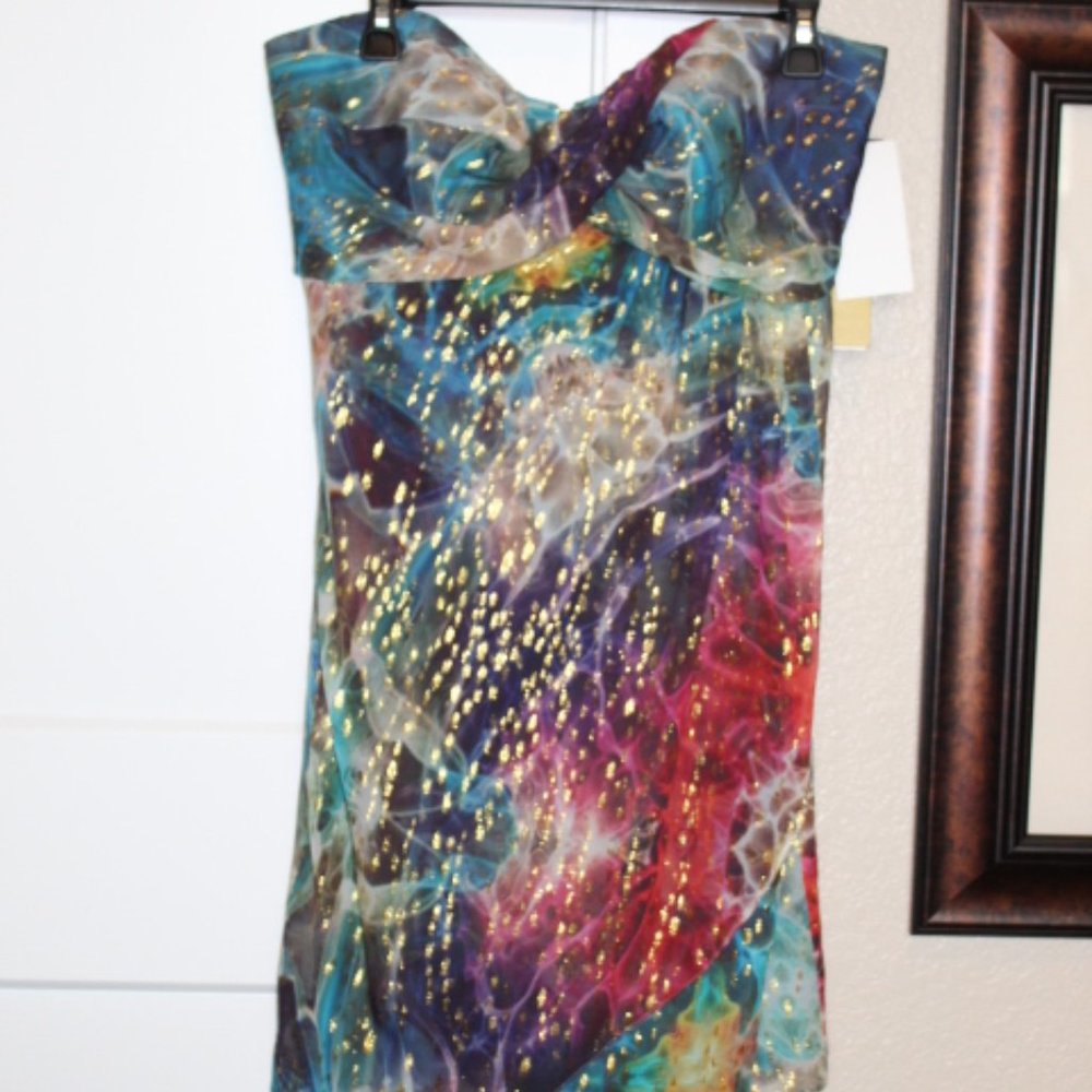 Nicole Miller Strapless Short Print dress